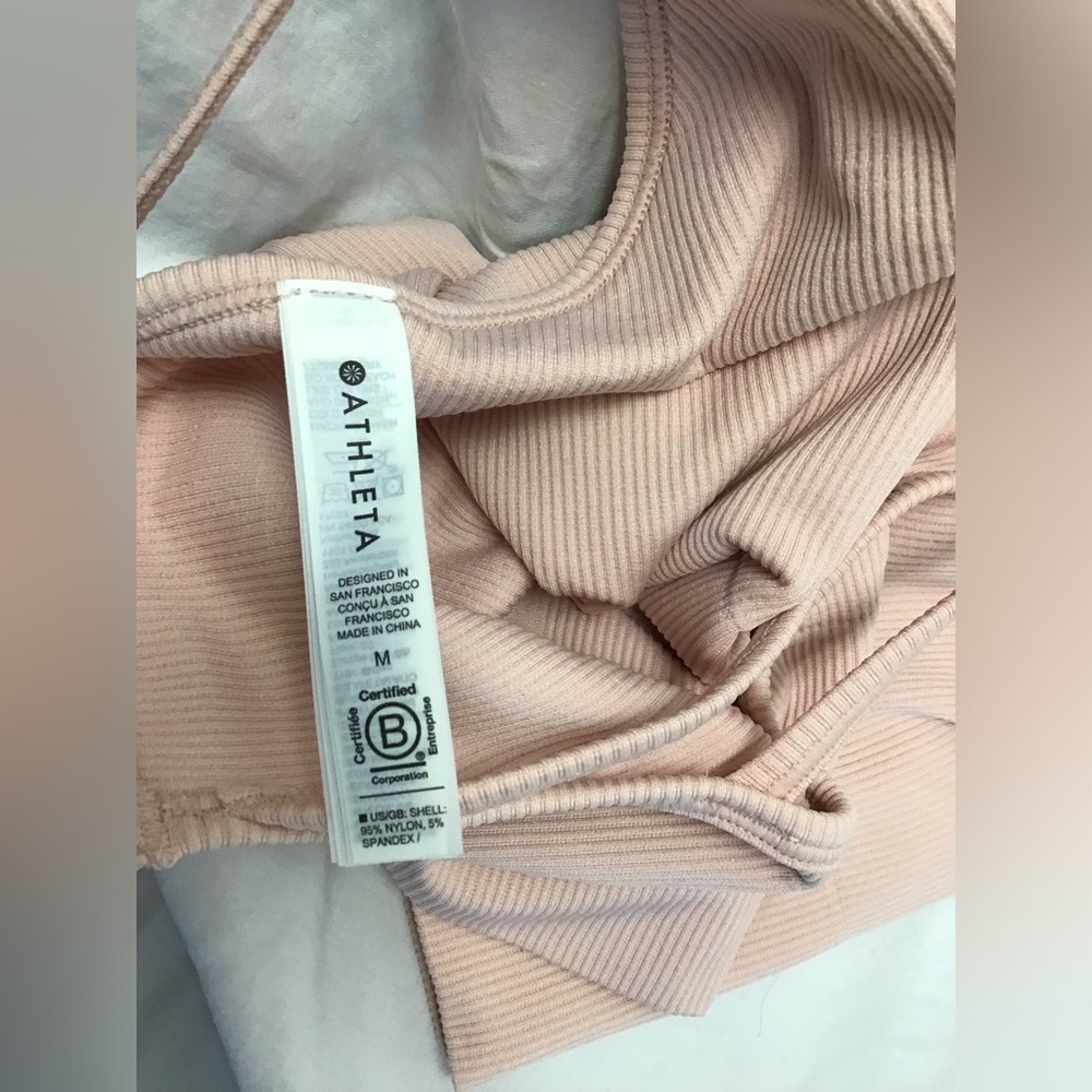 NWOT Athleta Pink Cropped Camisole Sleeveless Fitted - Picture 3 of 6